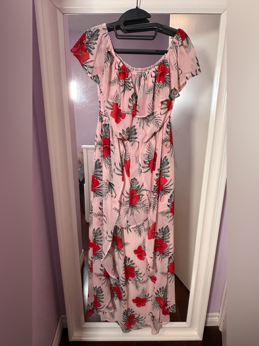GUESS  |  Tropical Floral Romper Maxi Dress Overlay |  Size Medium - Worn Twice